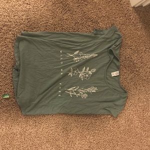 Small, brand name: alternative, grayish blue